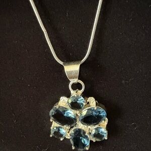 London Blue Topaz Gemstone in Sterling Silver